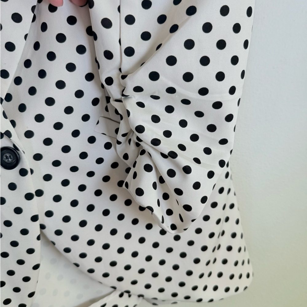 Esley Black & White Polka Dot Blazer – Size Large - Picture 4 of 5